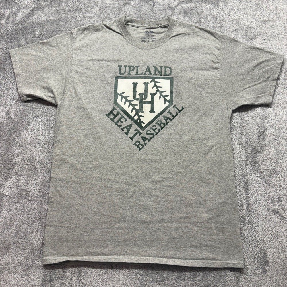 Fruit of the Loom T-Shirt Mens Large Gray Good Upland Heat Baseball Graphic 7